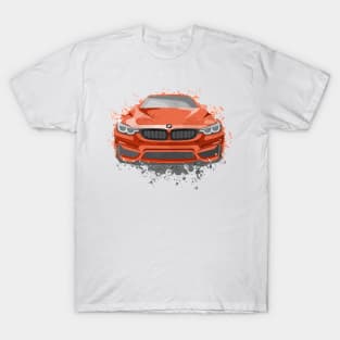 Sports Car Illustration in Red Color T-Shirt